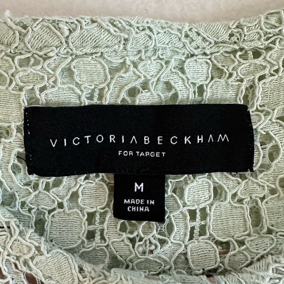 Victoria Beckham For Target Shift Dress Lace Overlay Mint Green Size M - Picture 7 of 8